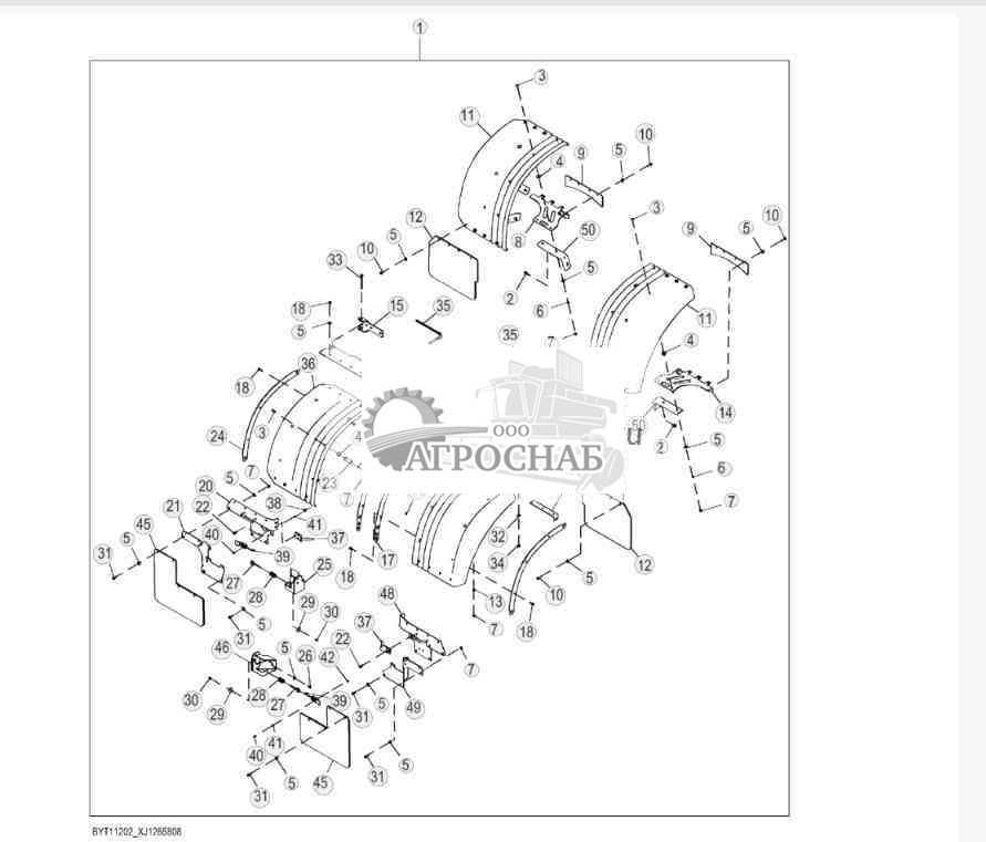 Front and Rear Fenders Kit with Mudflaps 